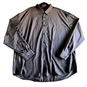 NWOT Mens Plus 5XL Black Luxury Button Down Long Sleeve Dress Shirt Italy